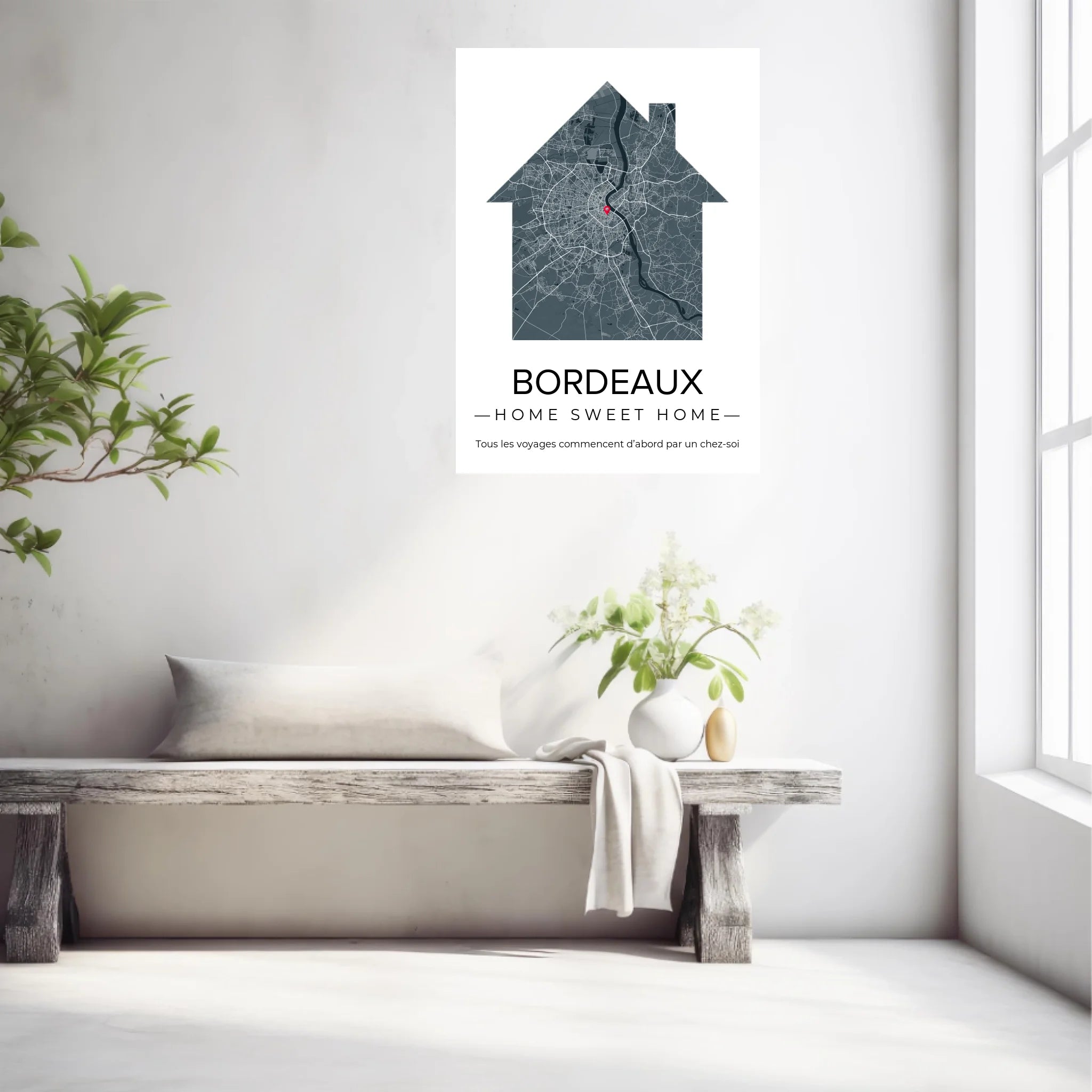 Affiche carte ville Personnalisée Maison
