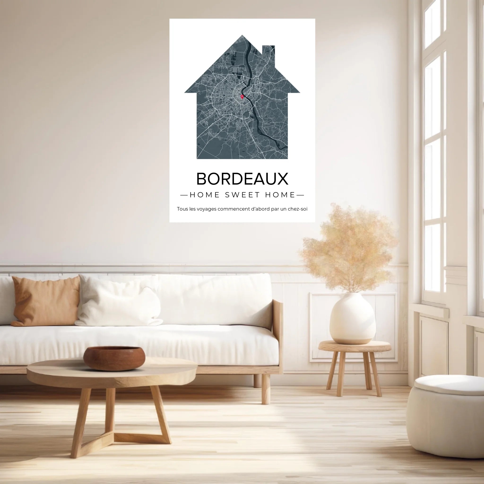Affiche carte ville Personnalisée Maison