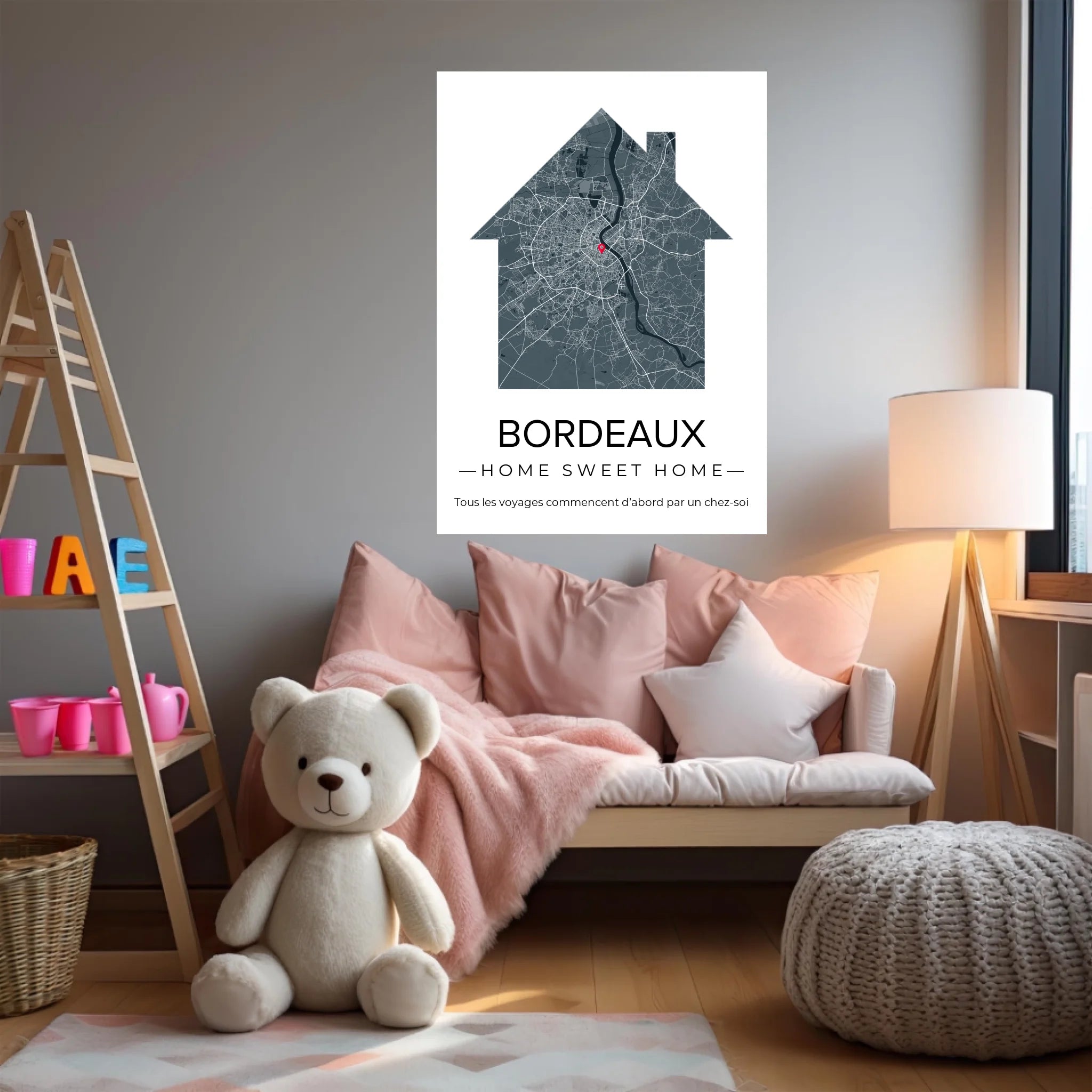 Affiche carte ville Personnalisée Maison
