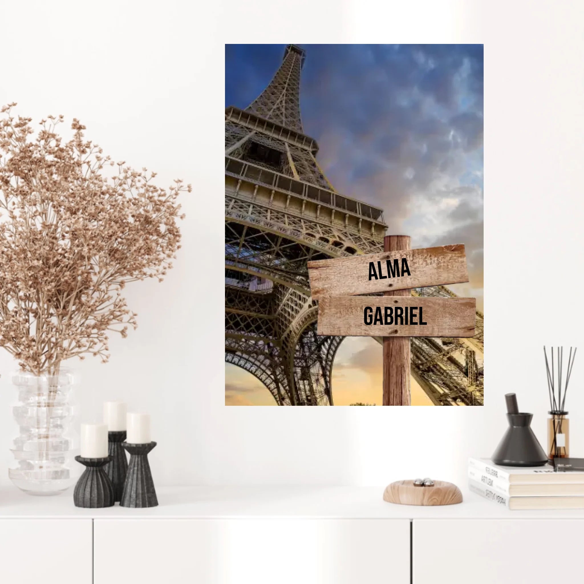 Tableau Personnalisé Prénoms Famille Tour Eiffel