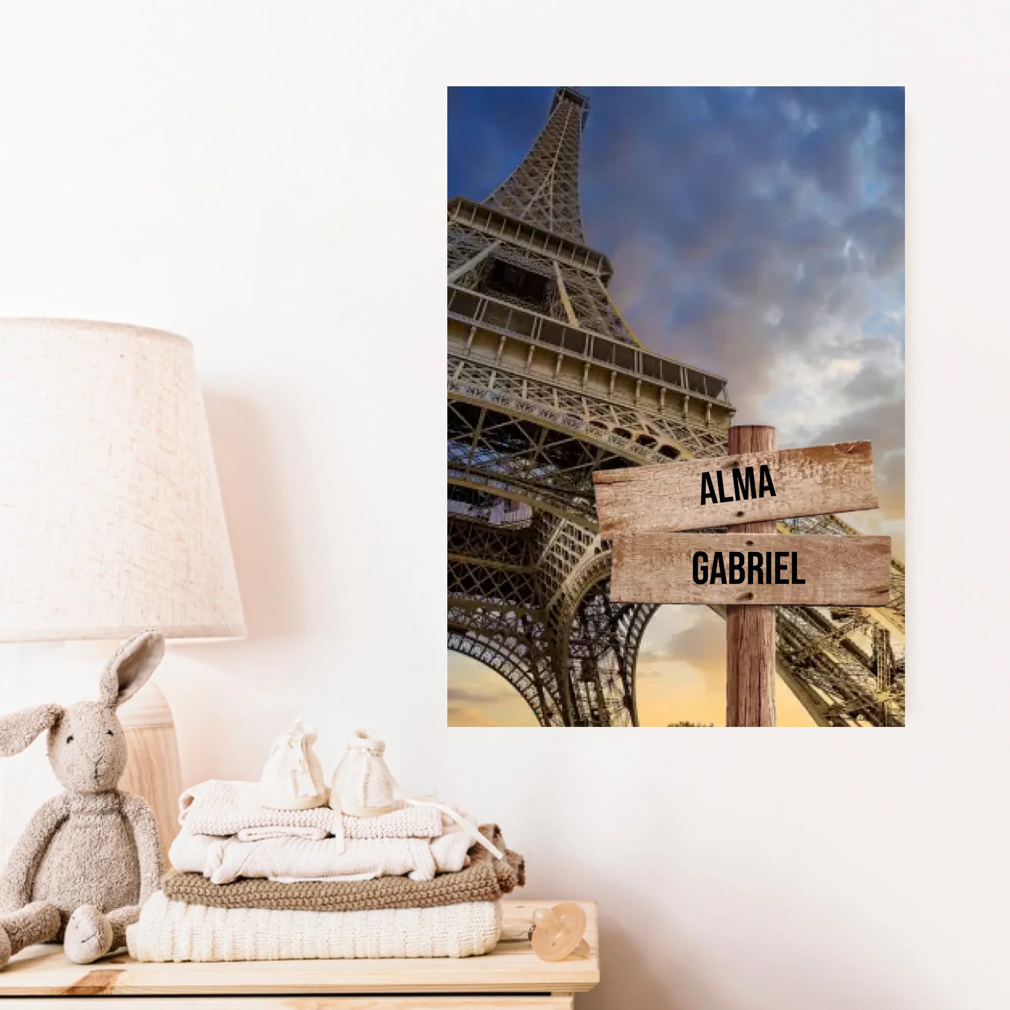 Tableau Personnalisé Prénoms Famille Tour Eiffel