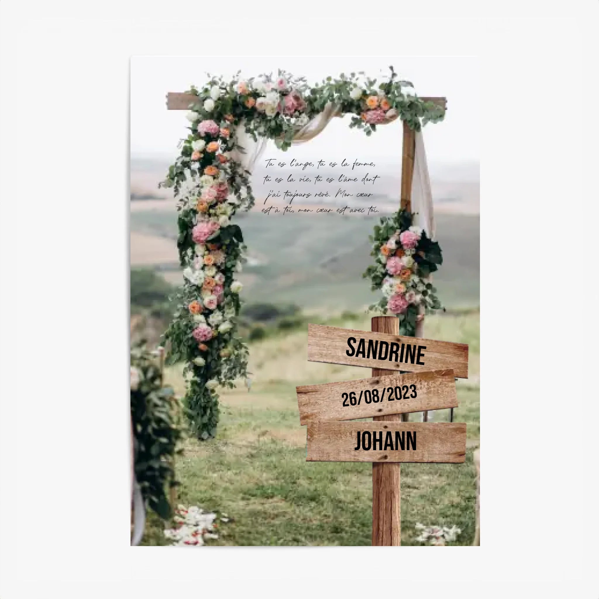 Tableau Prénom Personnalisé Couple Mariage