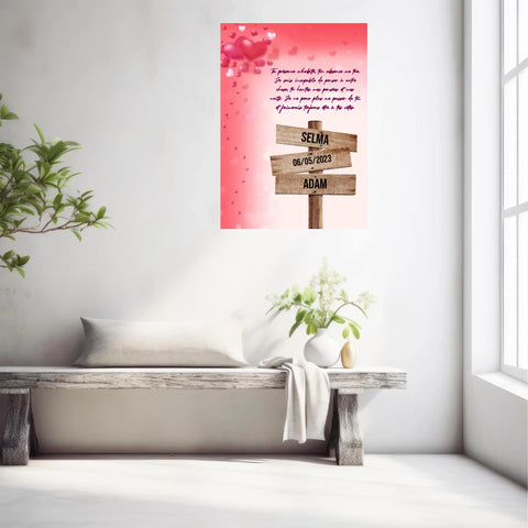 Tableau Prénom Personnalisé Couple Amour