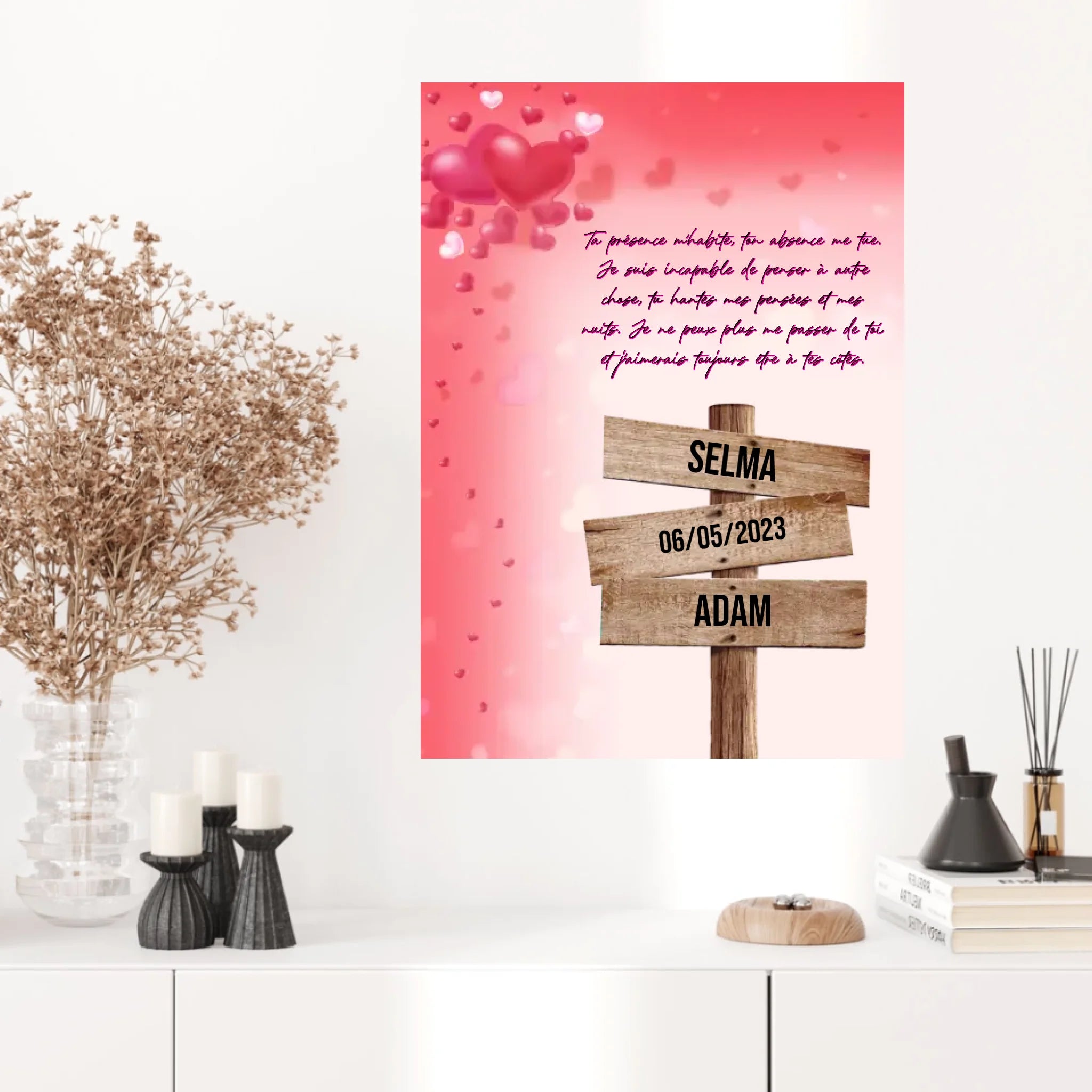 Tableau Prénom Personnalisé Couple Amour
