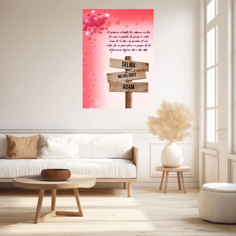 Tableau Prénom Personnalisé Couple Amour