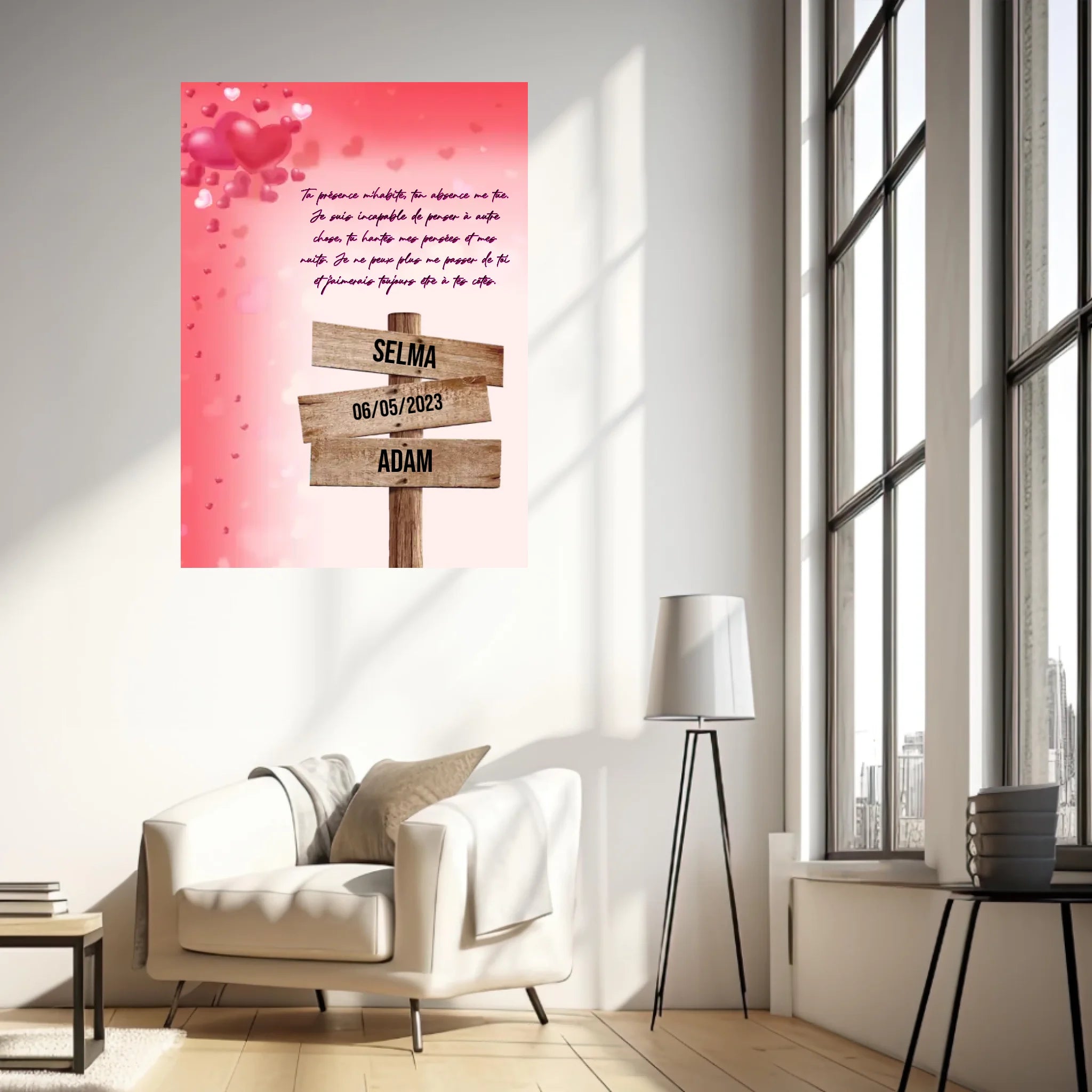 Tableau Prénom Personnalisé Couple Amour