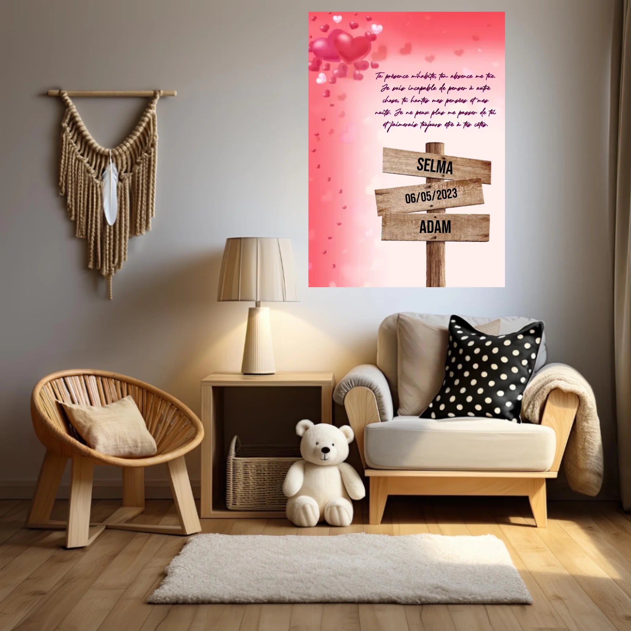 Tableau Prénom Personnalisé Couple Amour