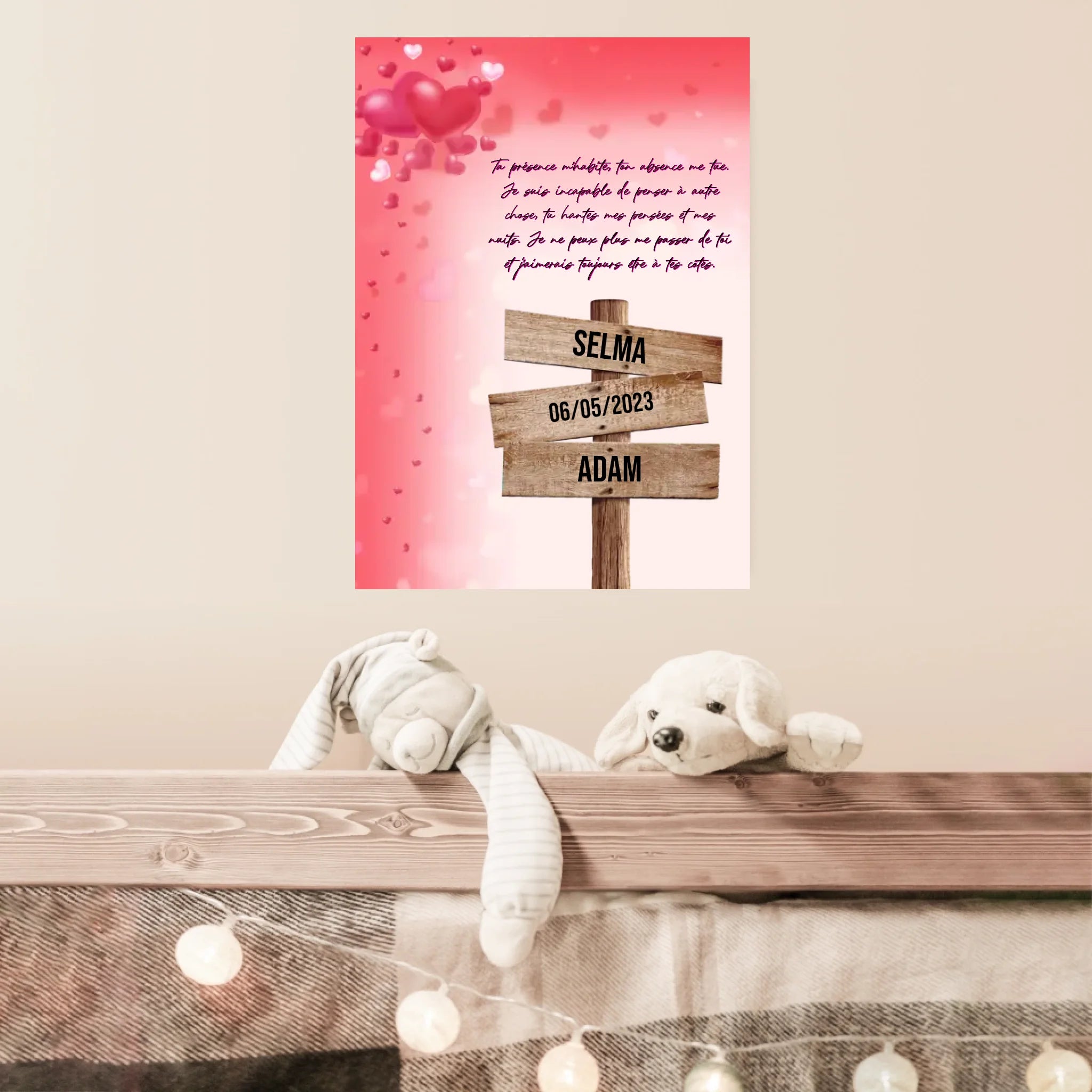 Tableau Prénom Personnalisé Couple Amour