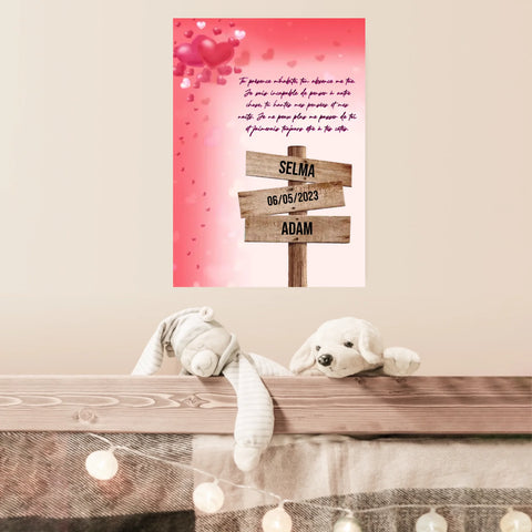 Tableau Prénom Personnalisé Couple Amour