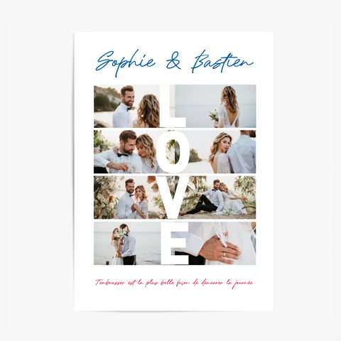Affiche Personnalisée Couple Photo Love