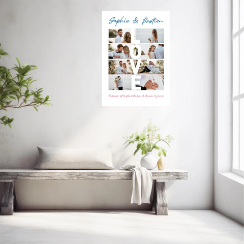 Affiche Personnalisée Couple Photo Love