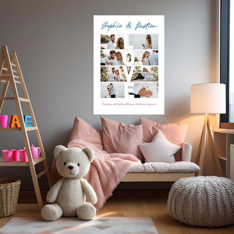 Affiche Personnalisée Couple Photo Love