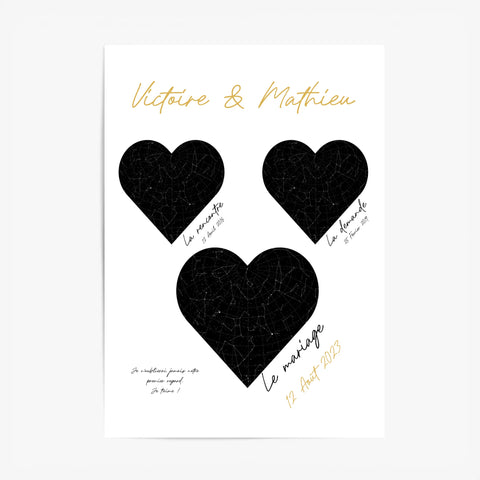 Cadre Personnalisé Couple Mariage Carte Ciel