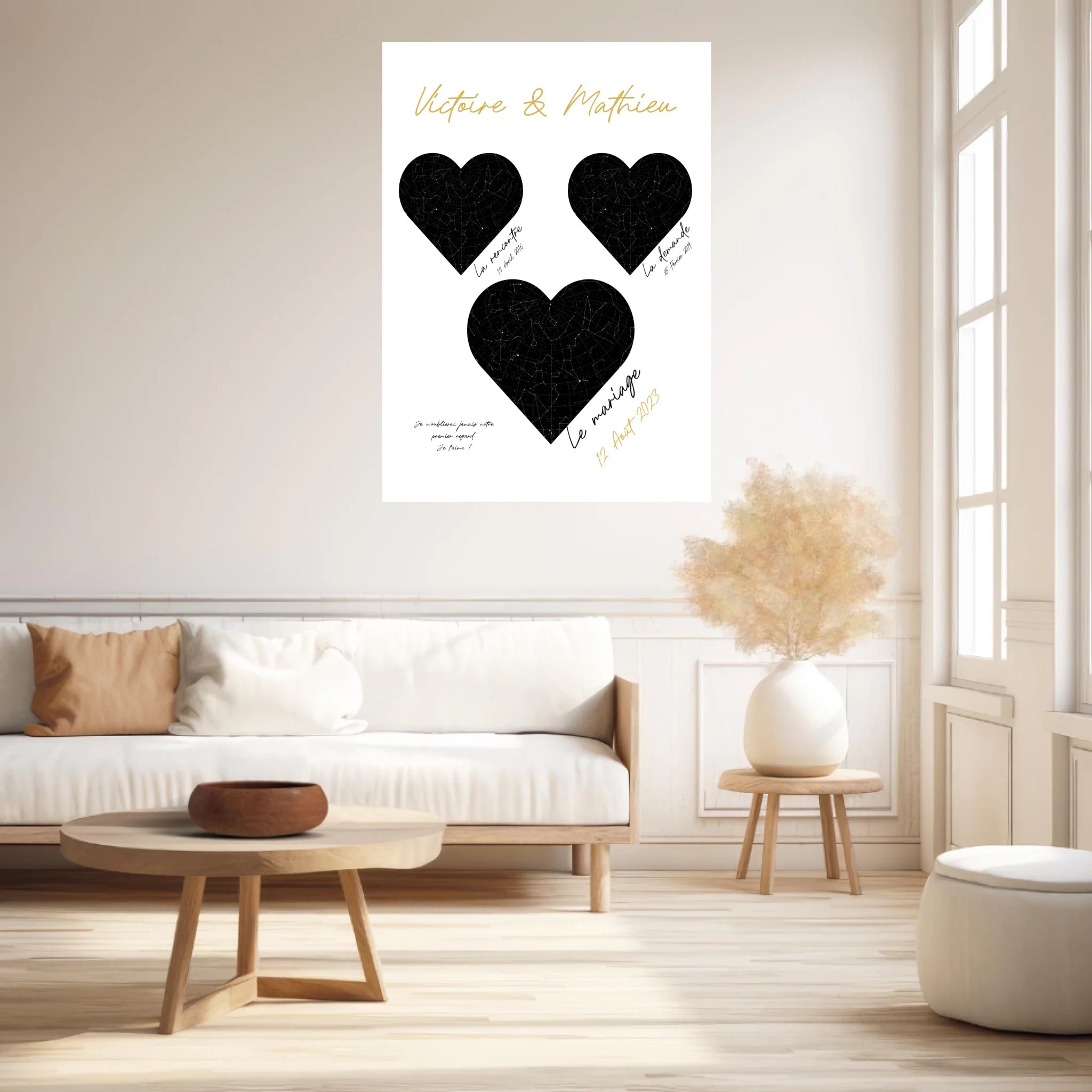 Cadre Personnalisé Couple Mariage Carte Ciel