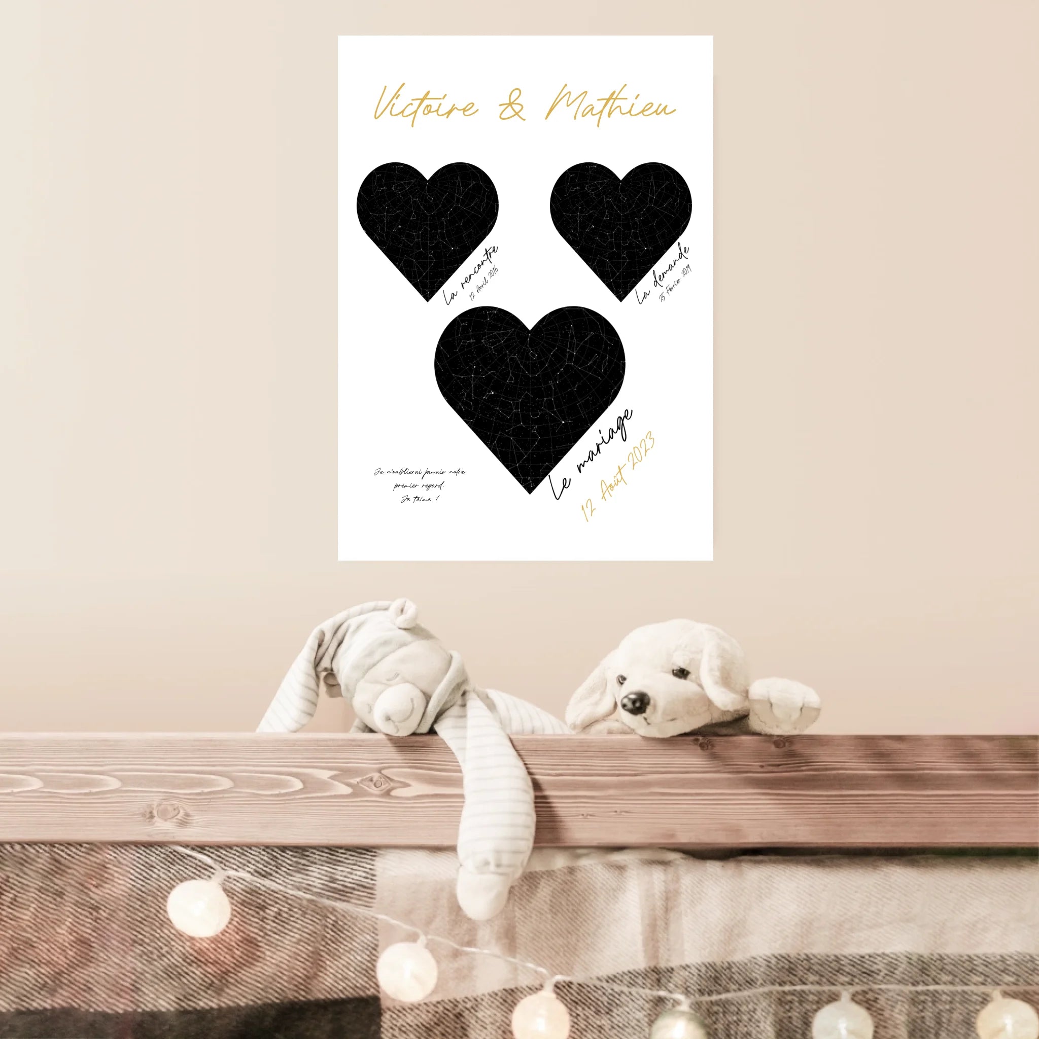 Cadre Personnalisé Couple Mariage Carte Ciel