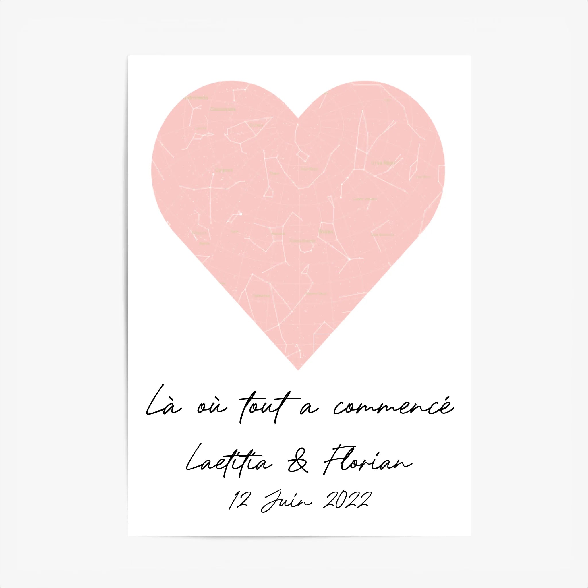 Cadre Personnalisé Couple Carte du Ciel
