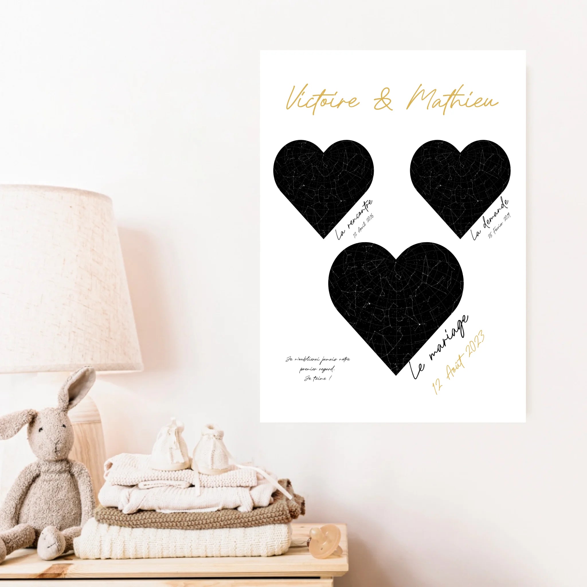 Cadre Personnalisé Couple Mariage Carte Ciel