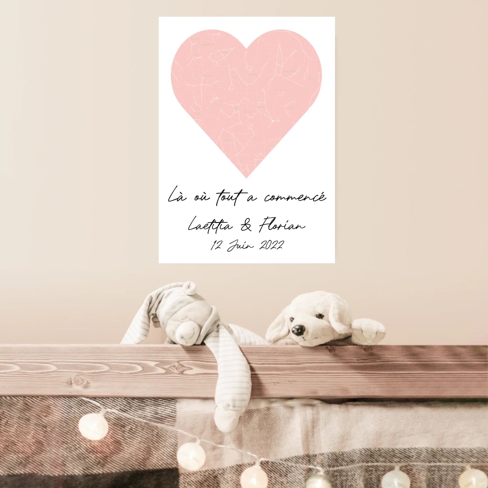 Cadre Personnalisé Couple Carte du Ciel