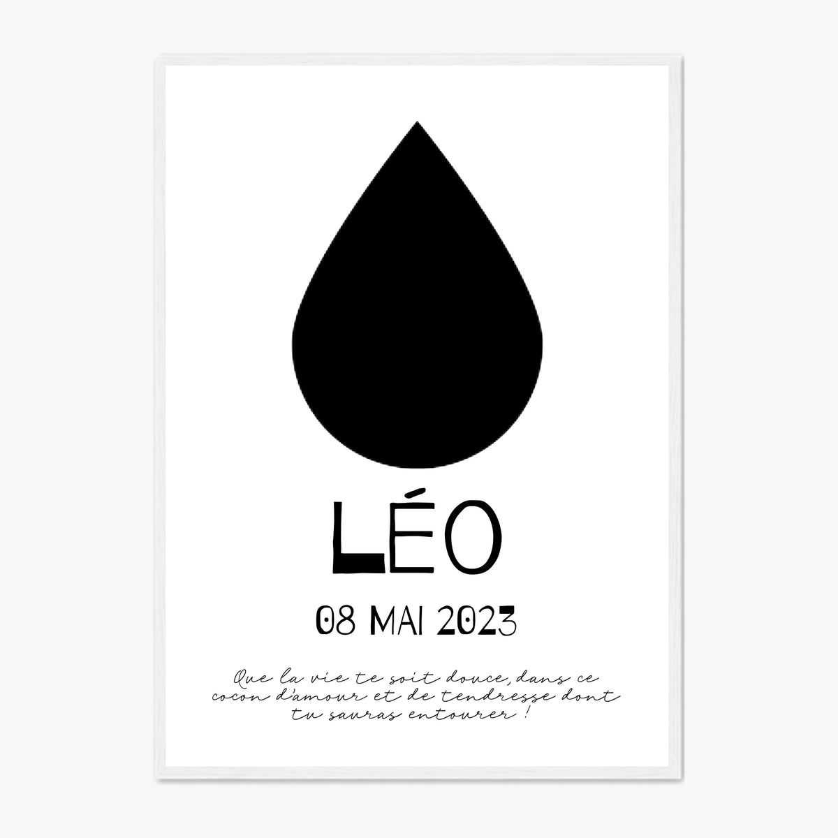 Affiche Naissance Personnalisé Photo Bébé Goutte