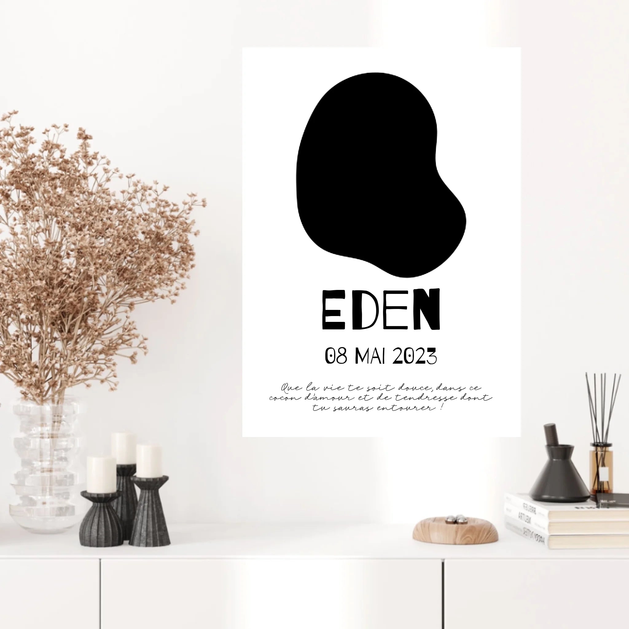 Affiche Naissance Personnalisé Photo Bébé Déco Scandinave