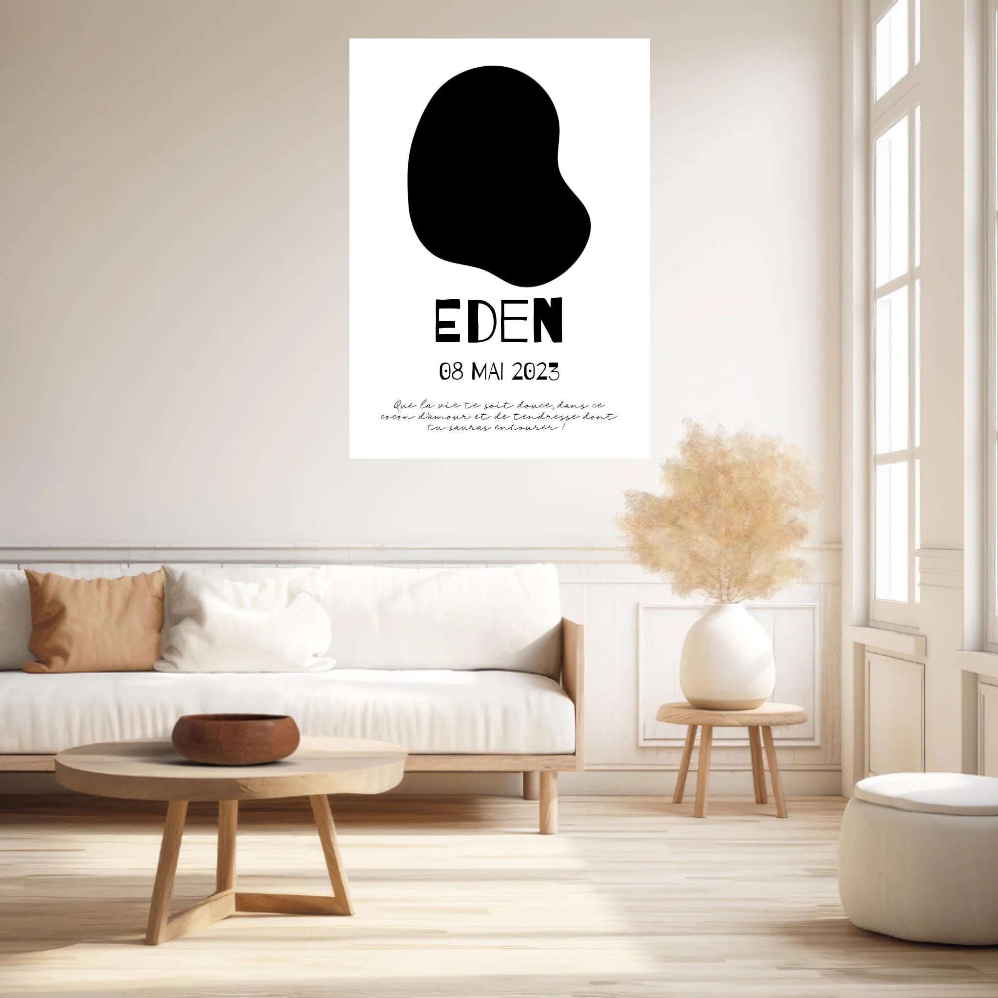 Affiche Naissance Personnalisé Photo Bébé Déco Scandinave