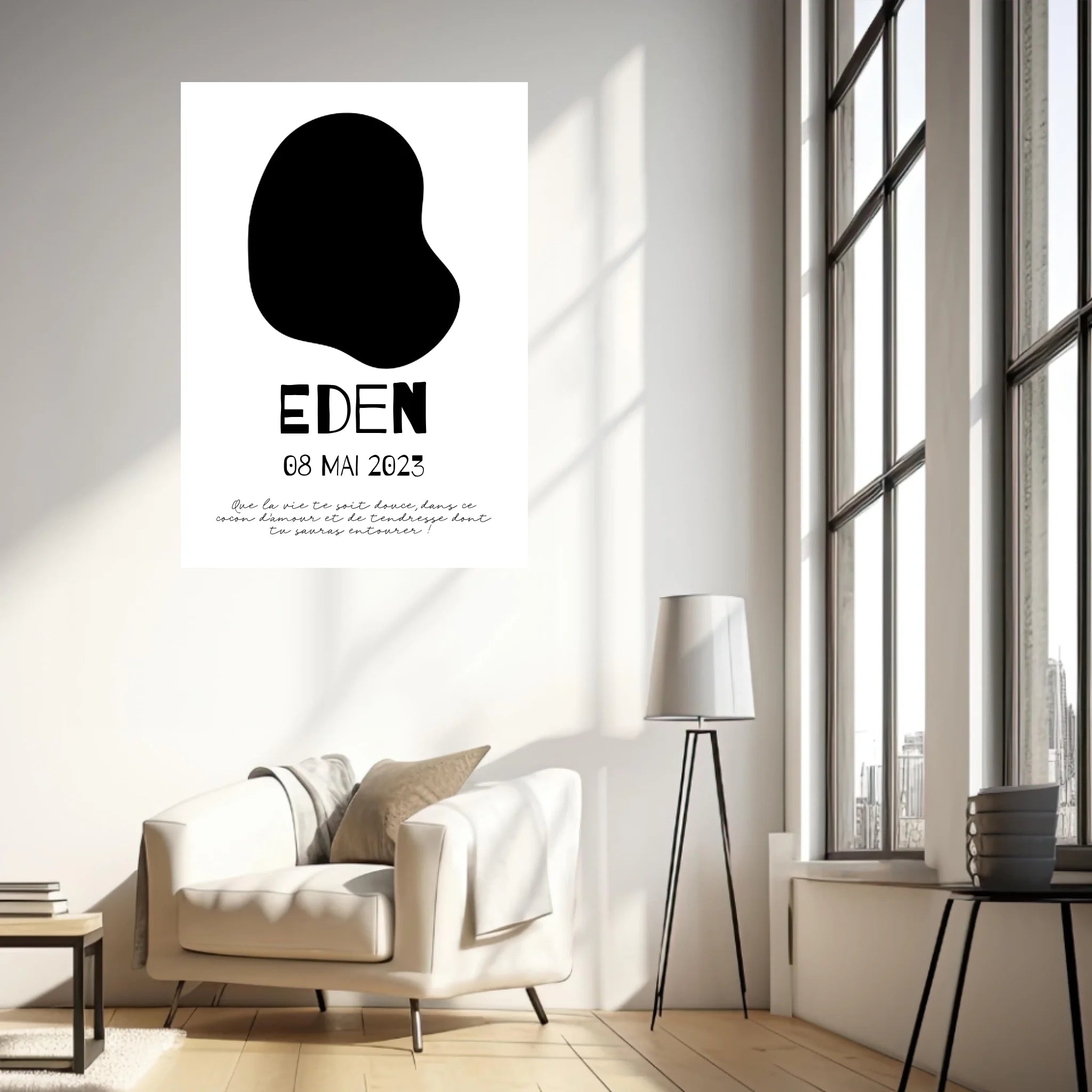 Affiche Naissance Personnalisé Photo Bébé Déco Scandinave