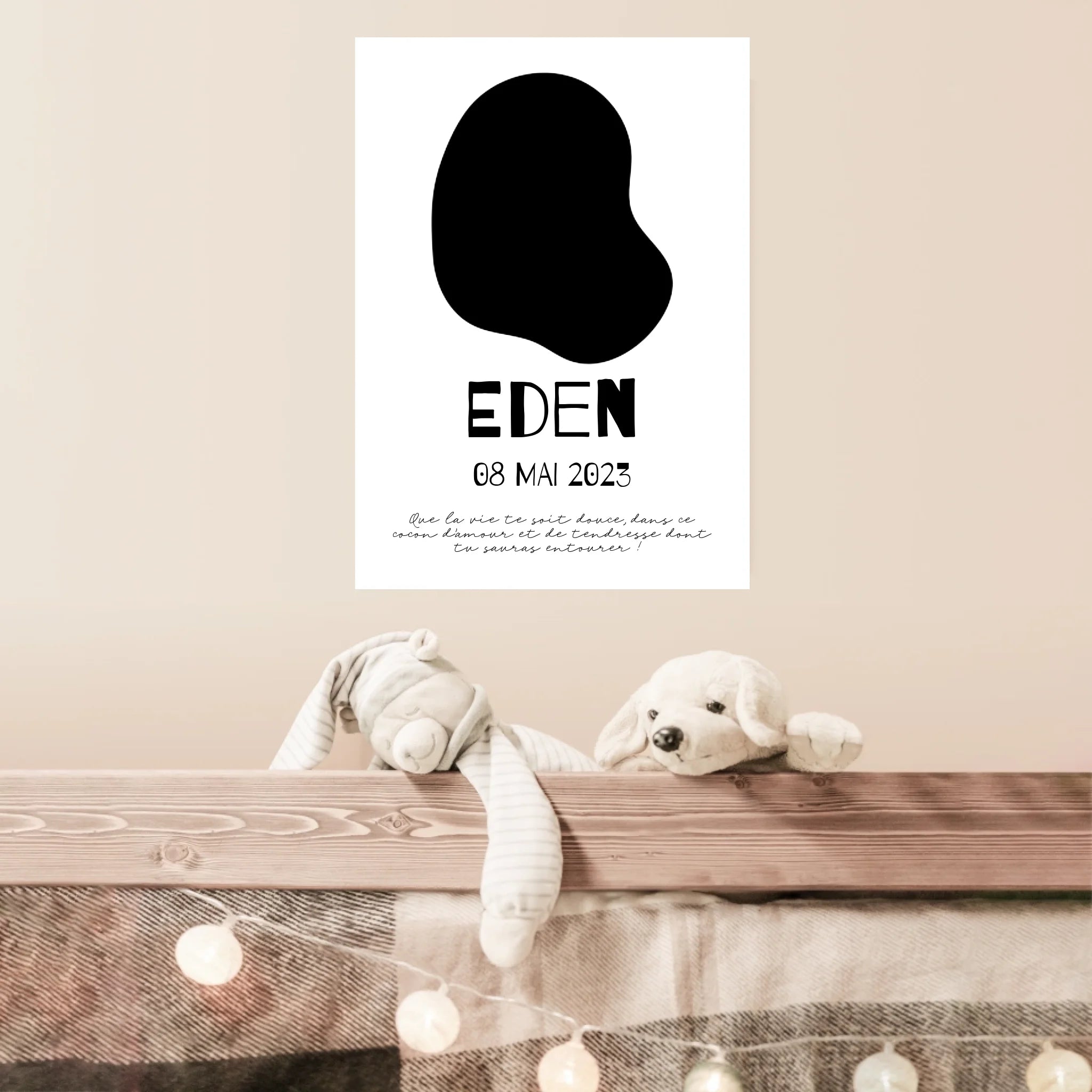 Affiche Naissance Personnalisé Photo Bébé Déco Scandinave