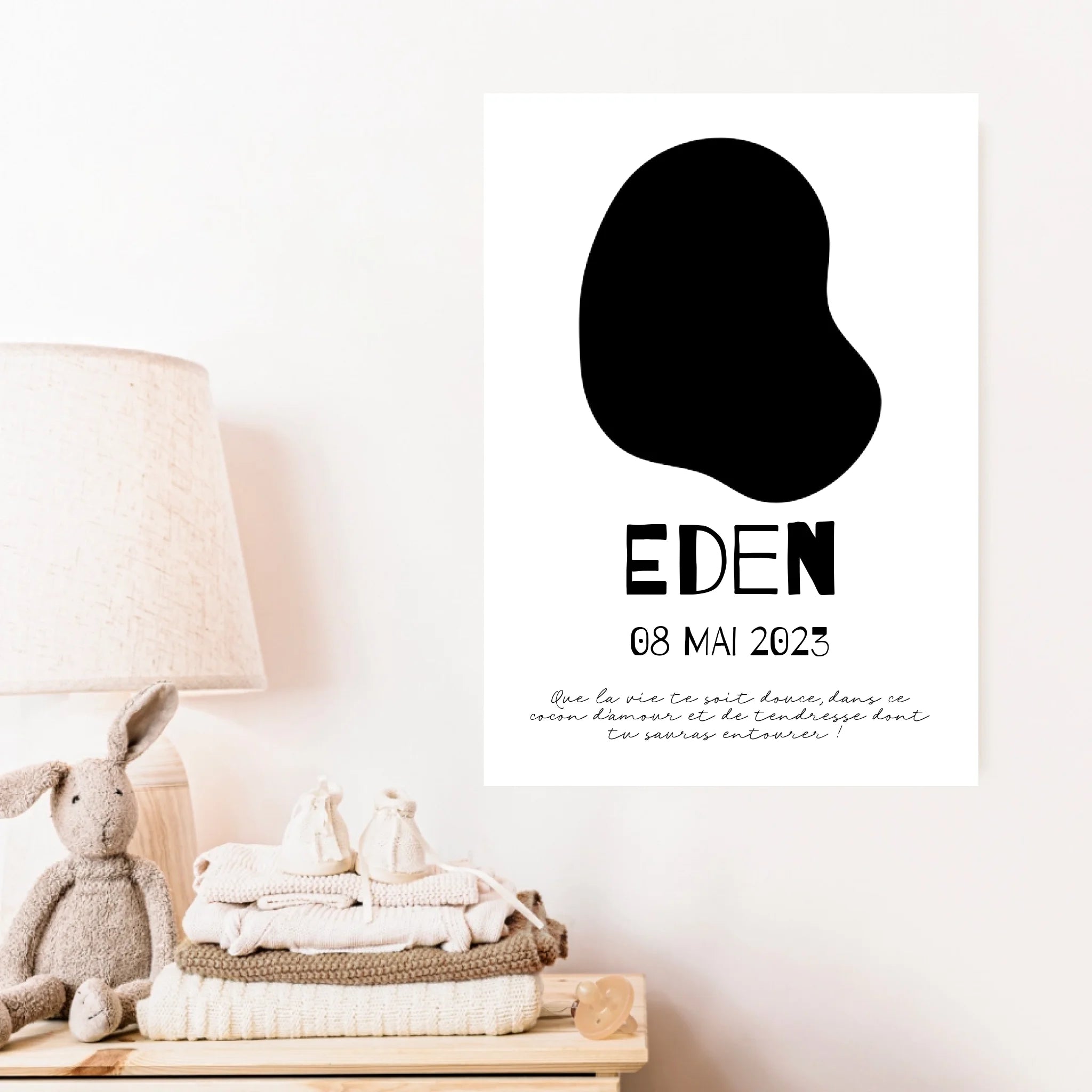Affiche Naissance Personnalisé Photo Bébé Déco Scandinave