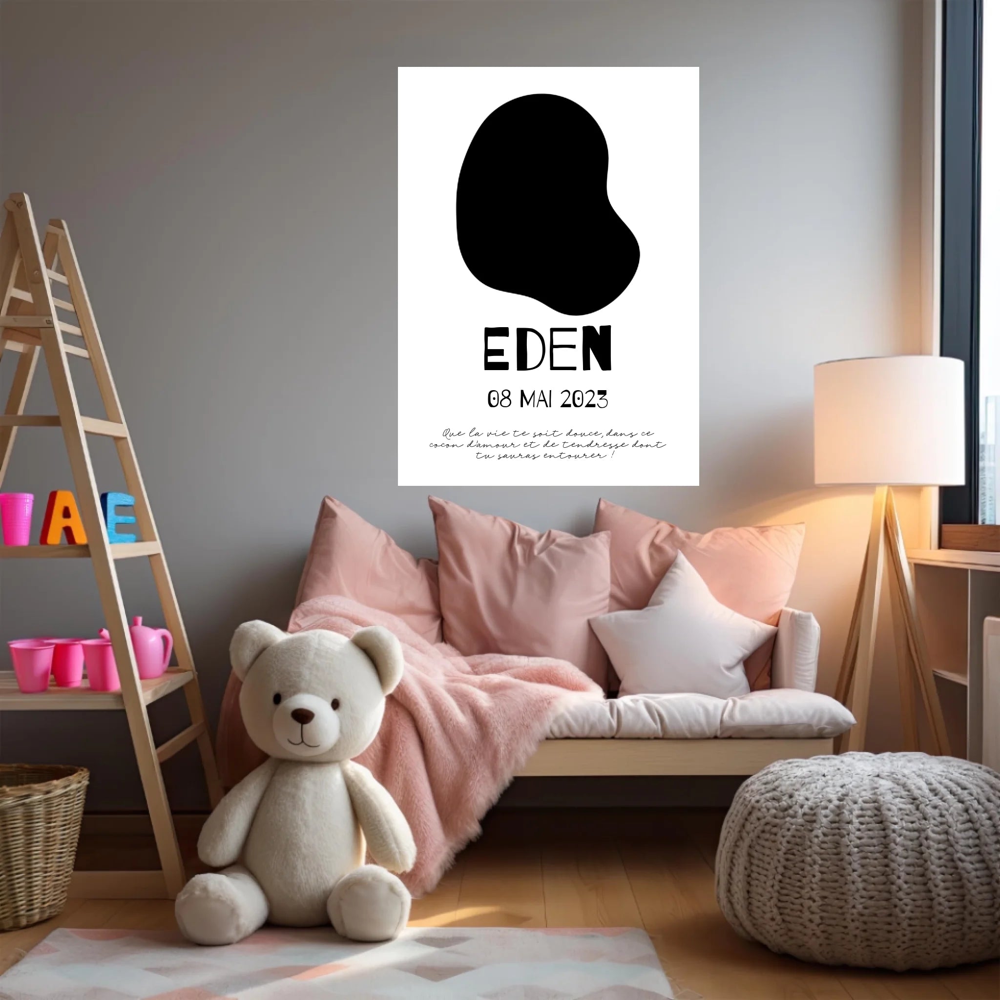 Affiche Naissance Personnalisé Photo Bébé Déco Scandinave