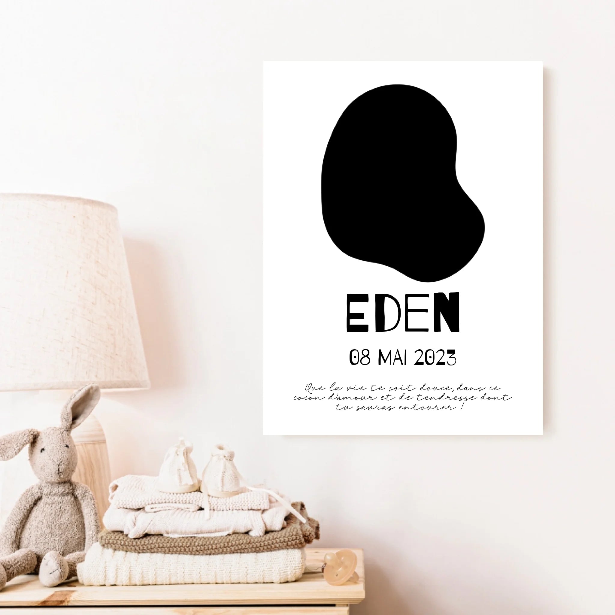 Affiche Naissance Personnalisé Photo Bébé Déco Scandinave