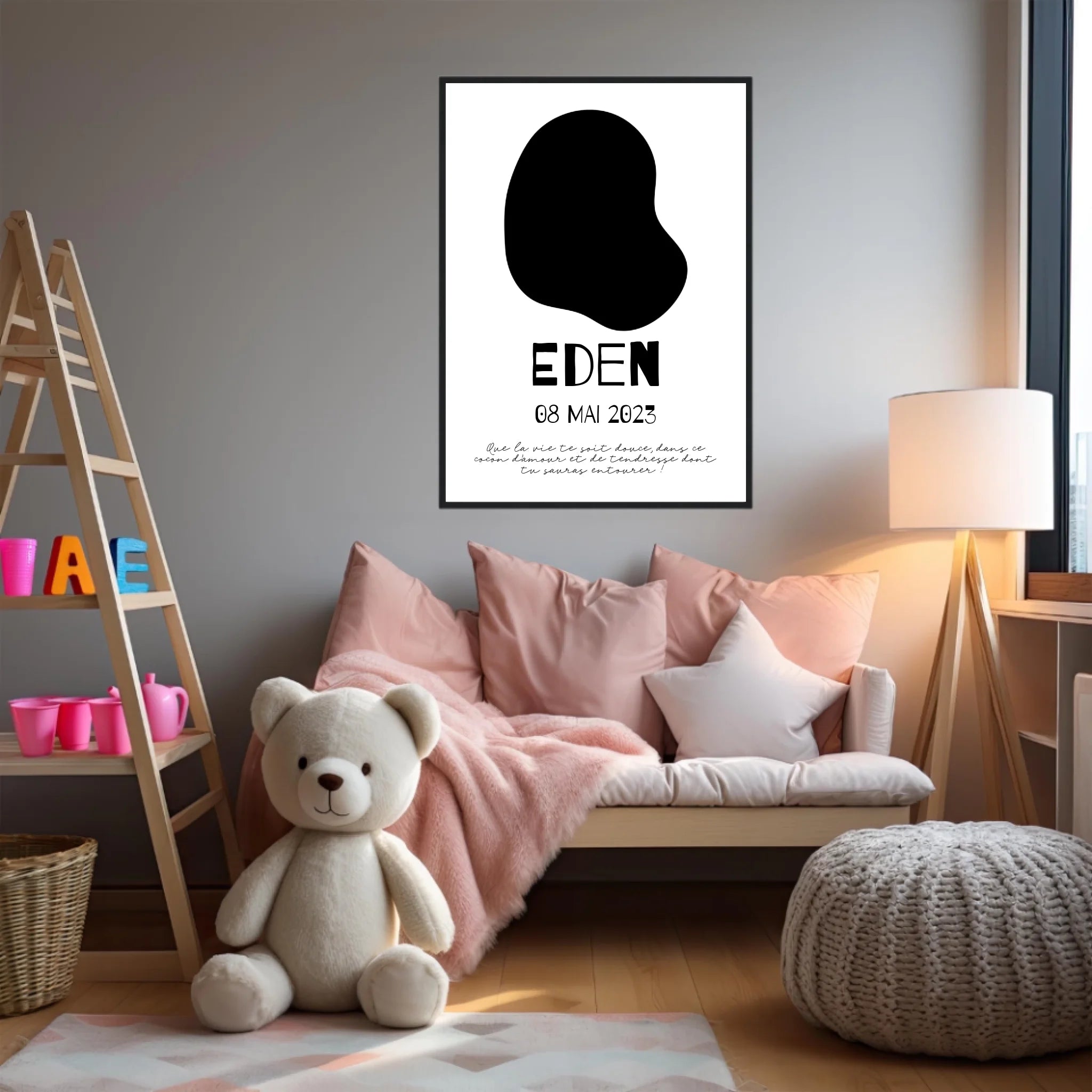 Affiche Naissance Personnalisé Photo Bébé Déco Scandinave