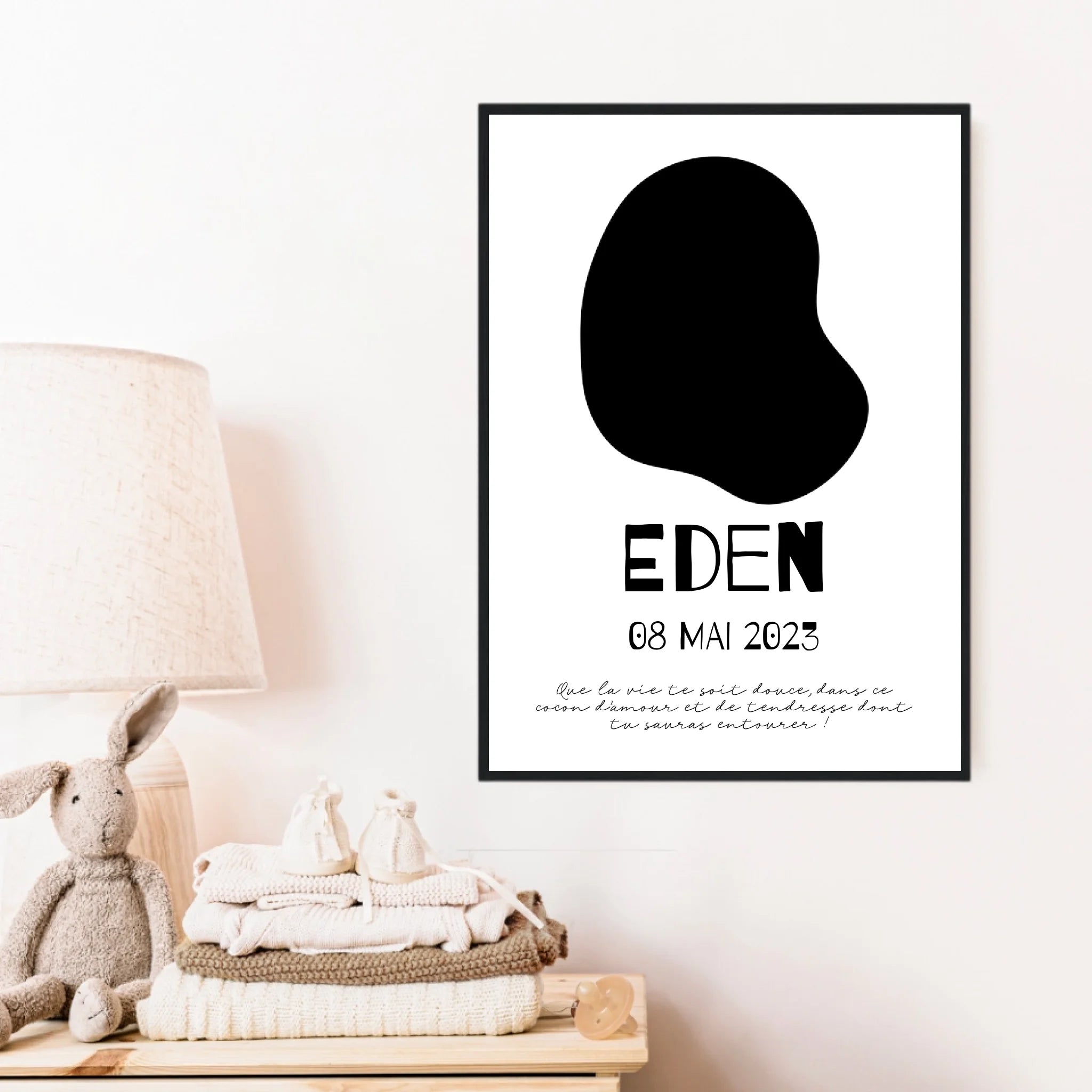 Affiche Naissance Personnalisé Photo Bébé Déco Scandinave