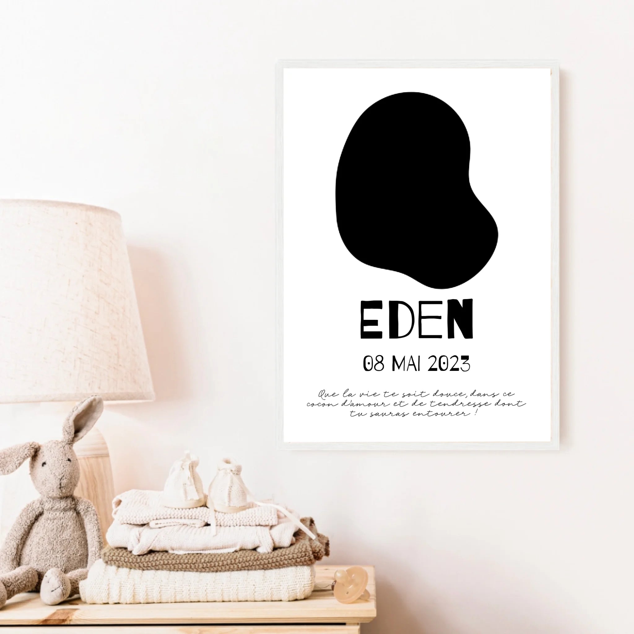 Affiche Naissance Personnalisé Photo Bébé Déco Scandinave