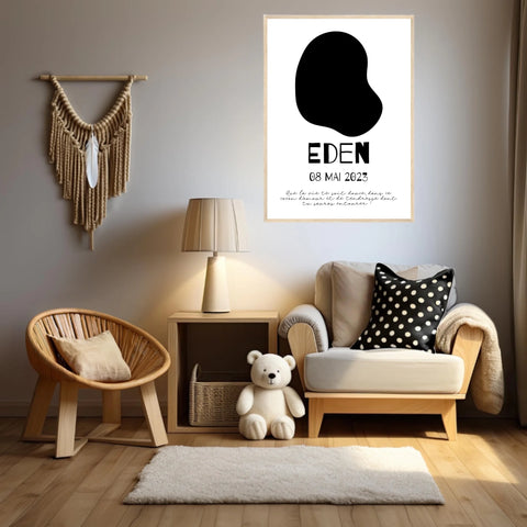 Affiche Naissance Personnalisé Photo Bébé Déco Scandinave