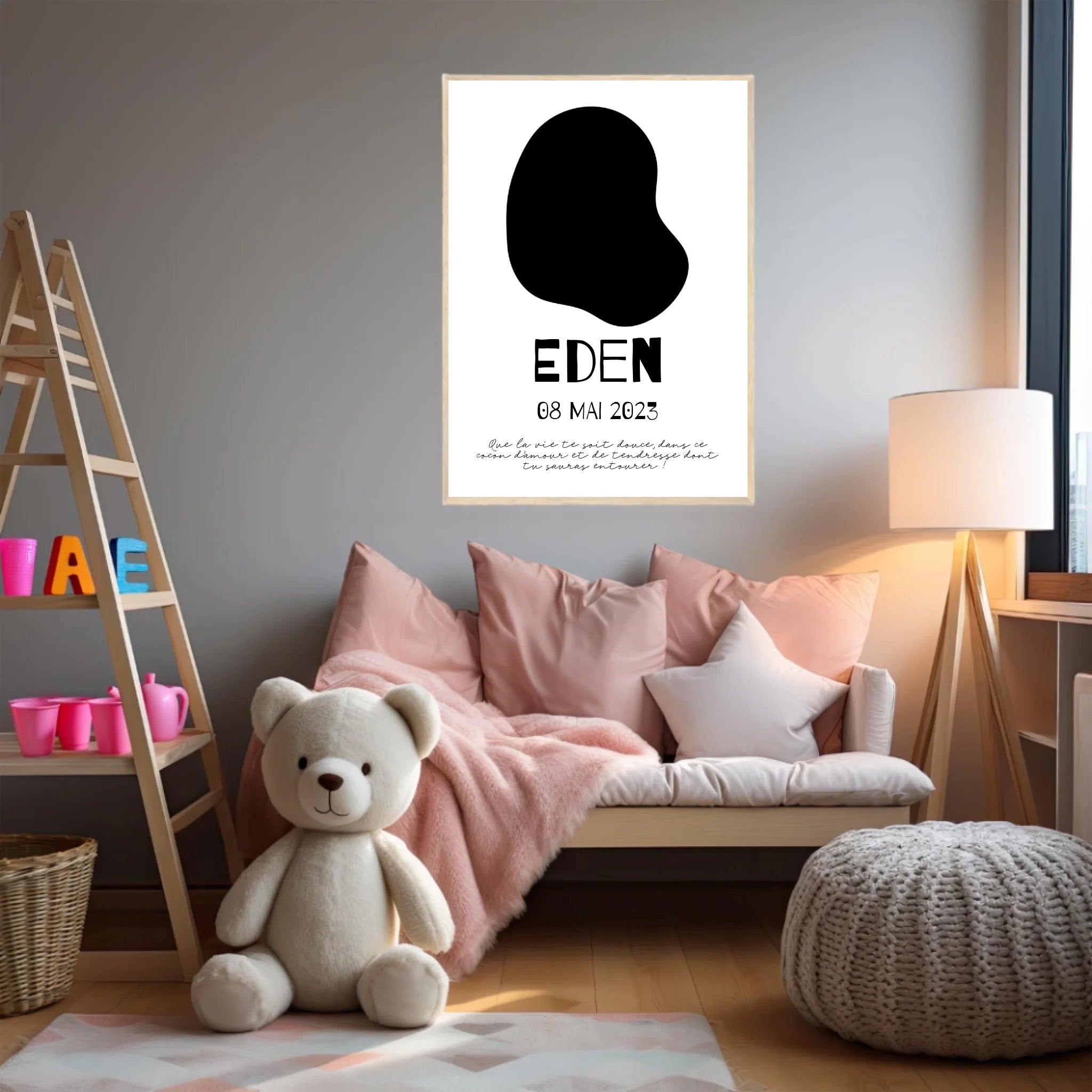 Affiche Naissance Personnalisé Photo Bébé Déco Scandinave