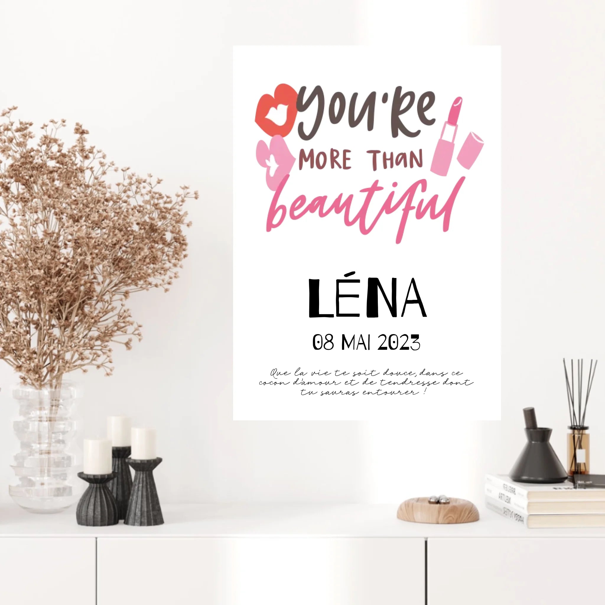 Affiche Naissance Personnalisé You Are Beautiful