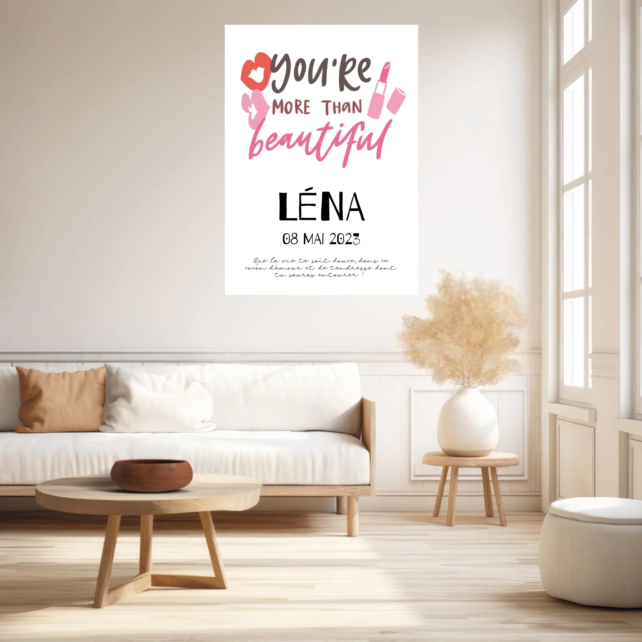 Affiche Naissance Personnalisé You Are Beautiful