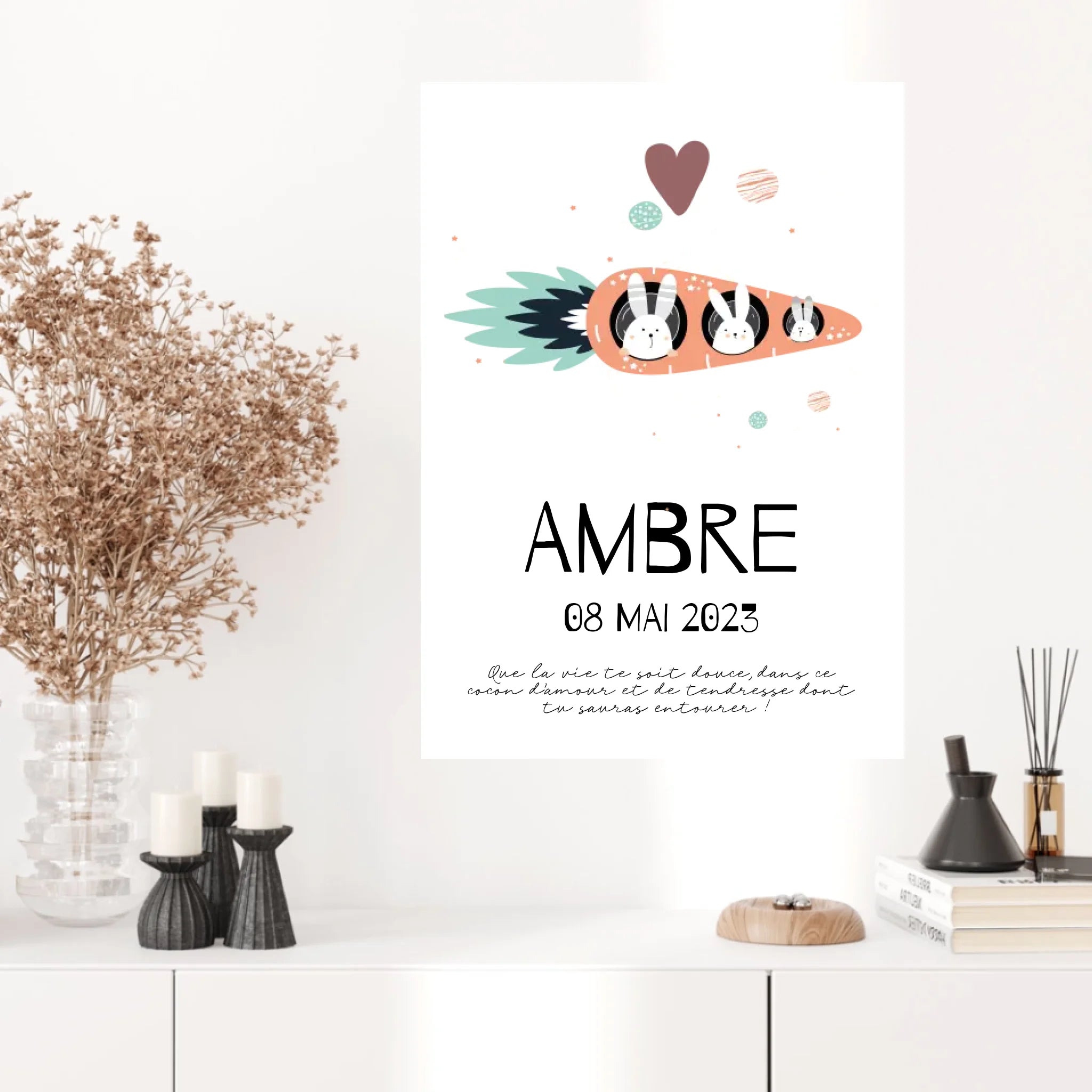 Affiche Naissance Personnalisé carotte