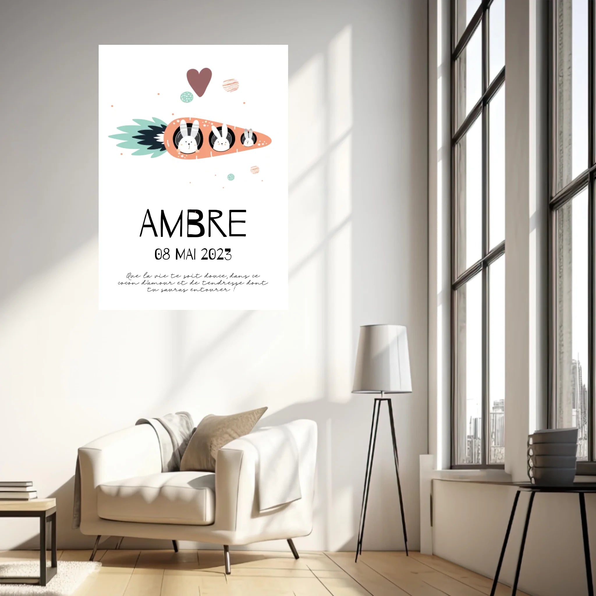 Affiche Naissance Personnalisé carotte