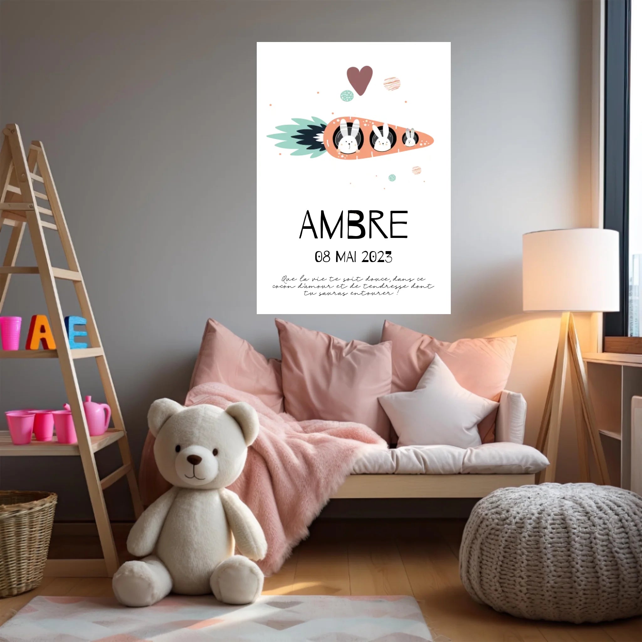 Affiche Naissance Personnalisé carotte