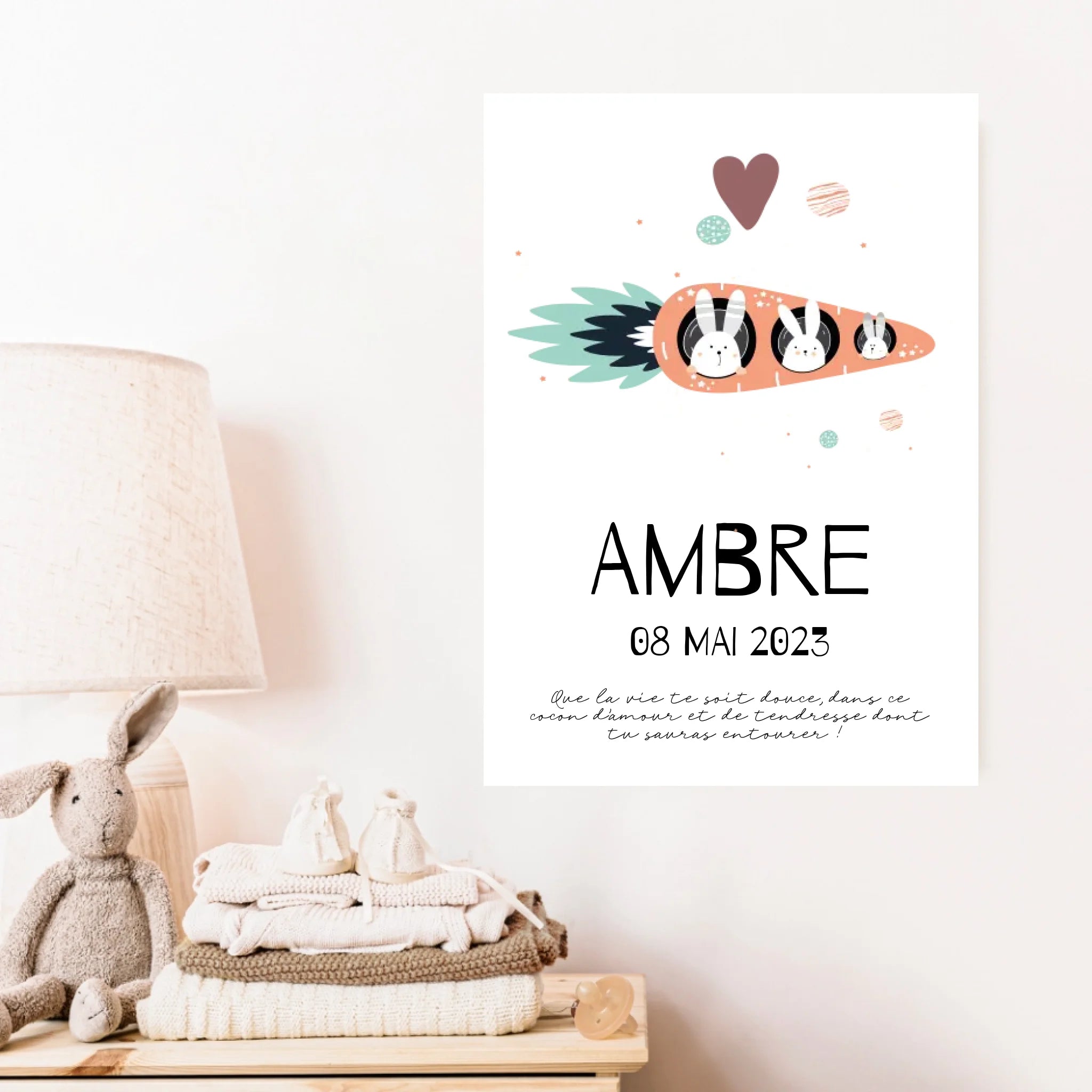 Affiche Naissance Personnalisé carotte