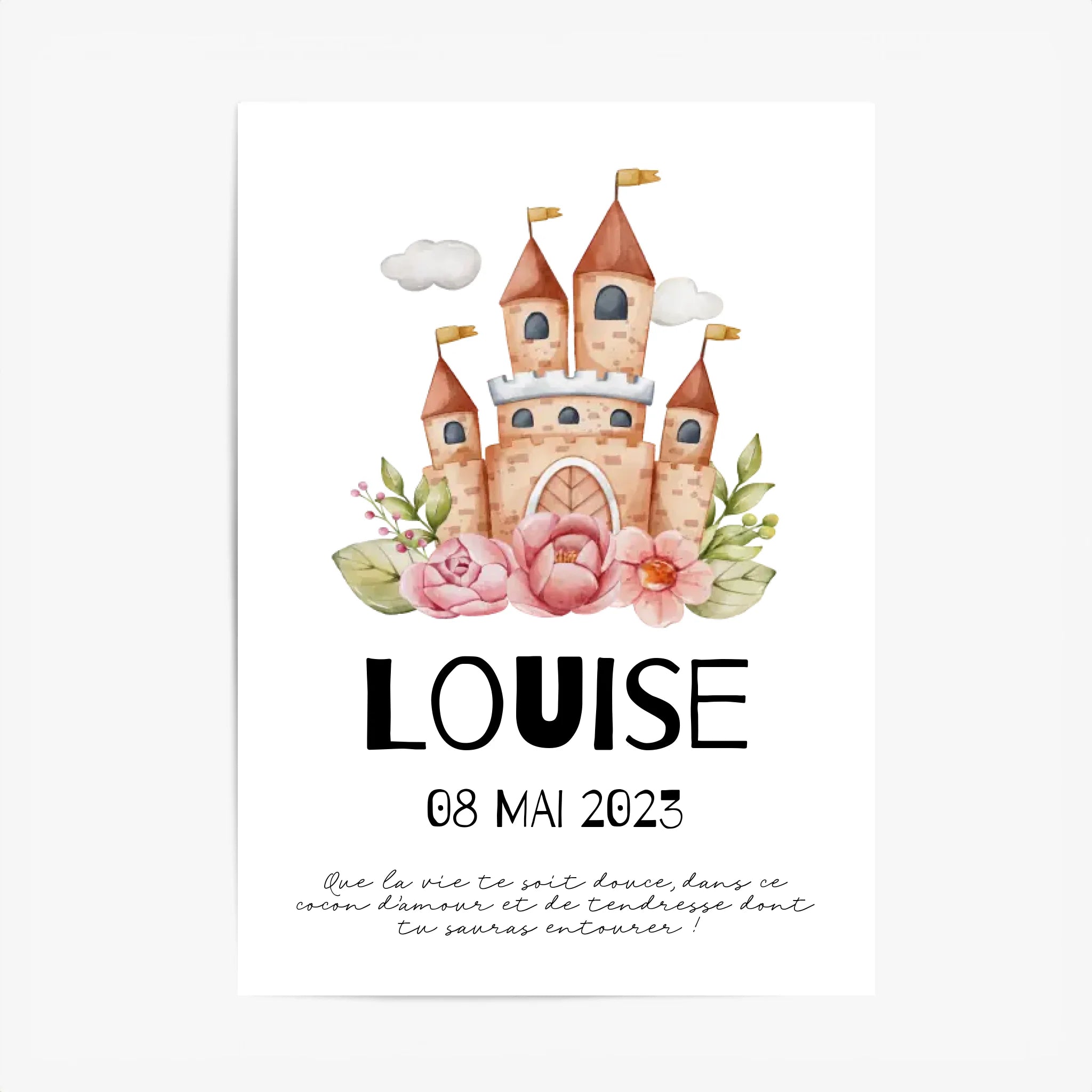 Affiche Naissance Personnalisé Château