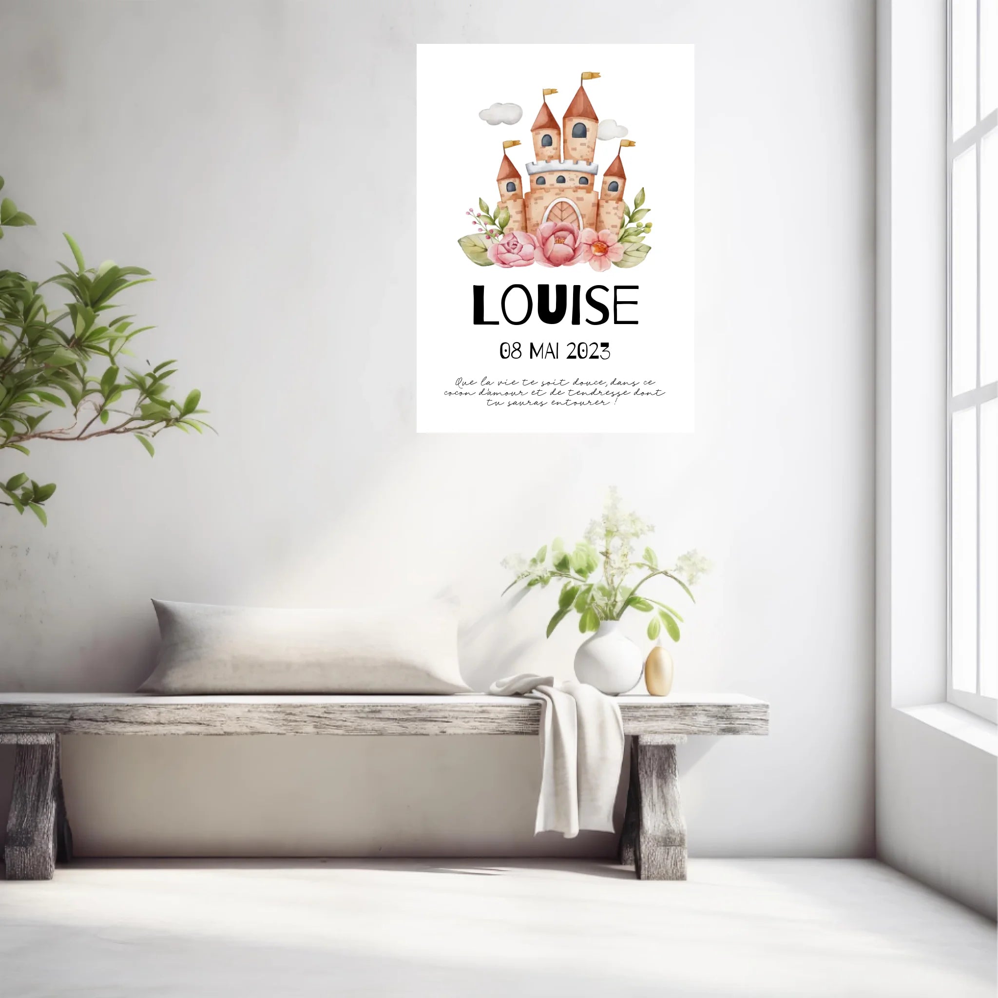 Affiche Naissance Personnalisé Château