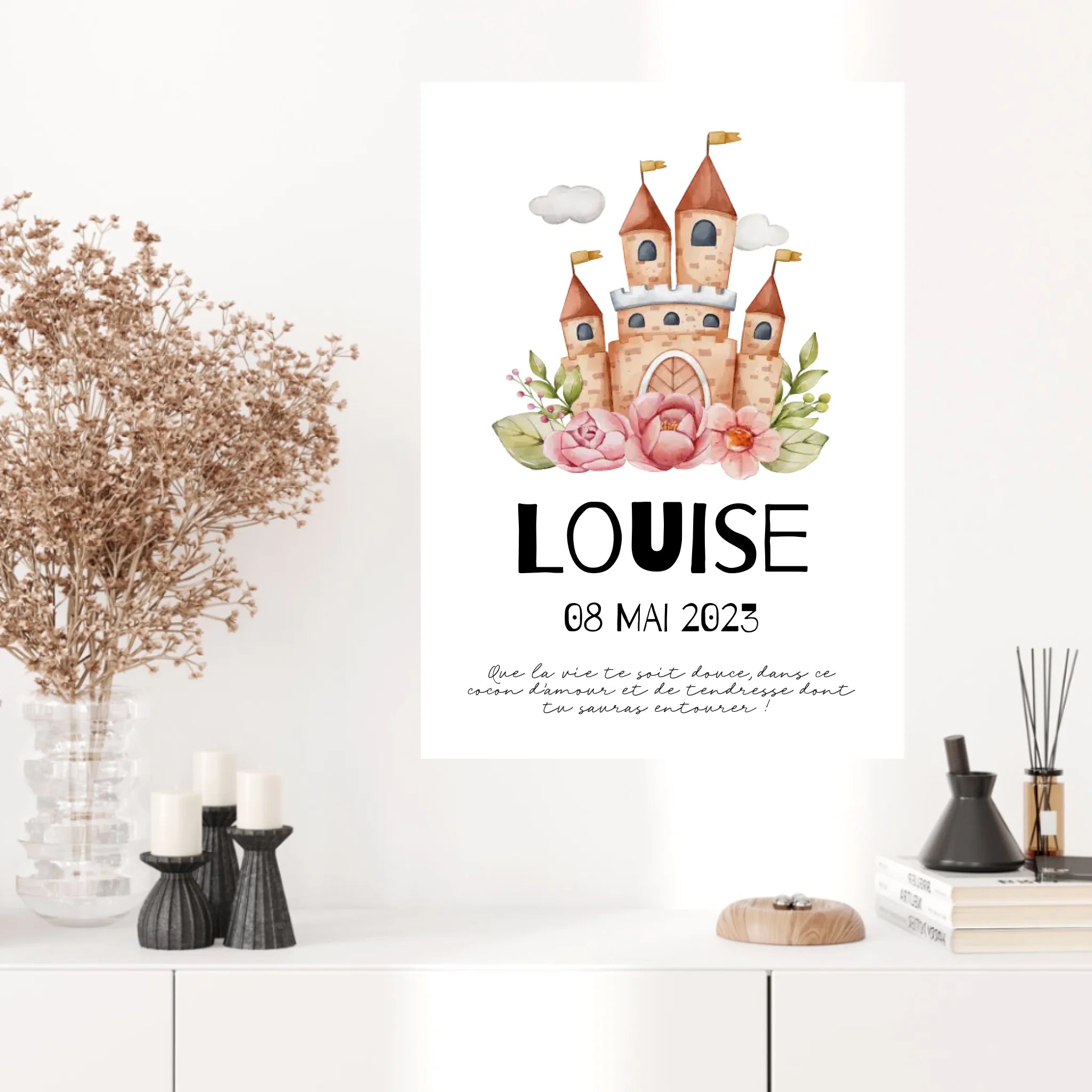 Affiche Naissance Personnalisé Château