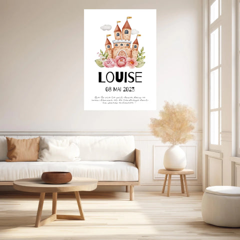 Affiche Naissance Personnalisé Château
