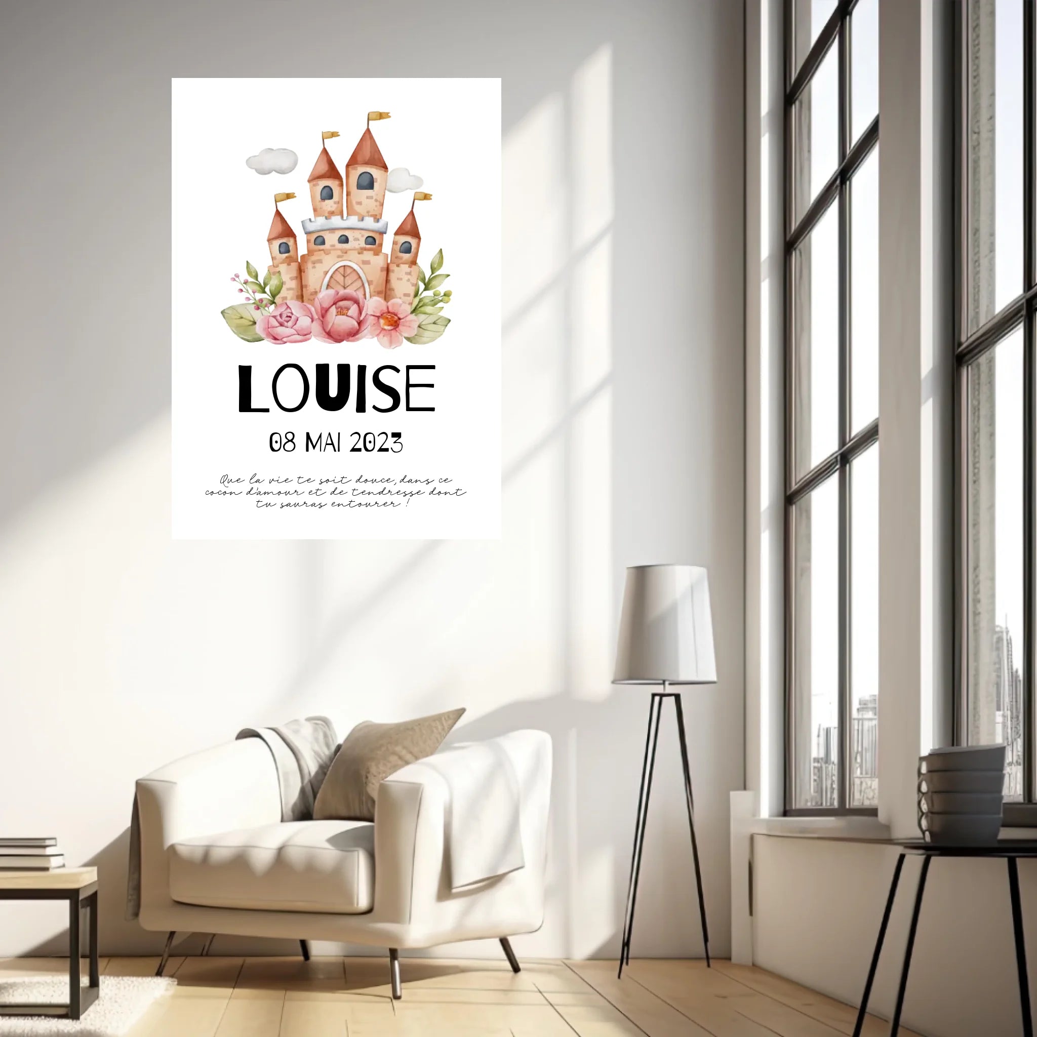 Affiche Naissance Personnalisé Château