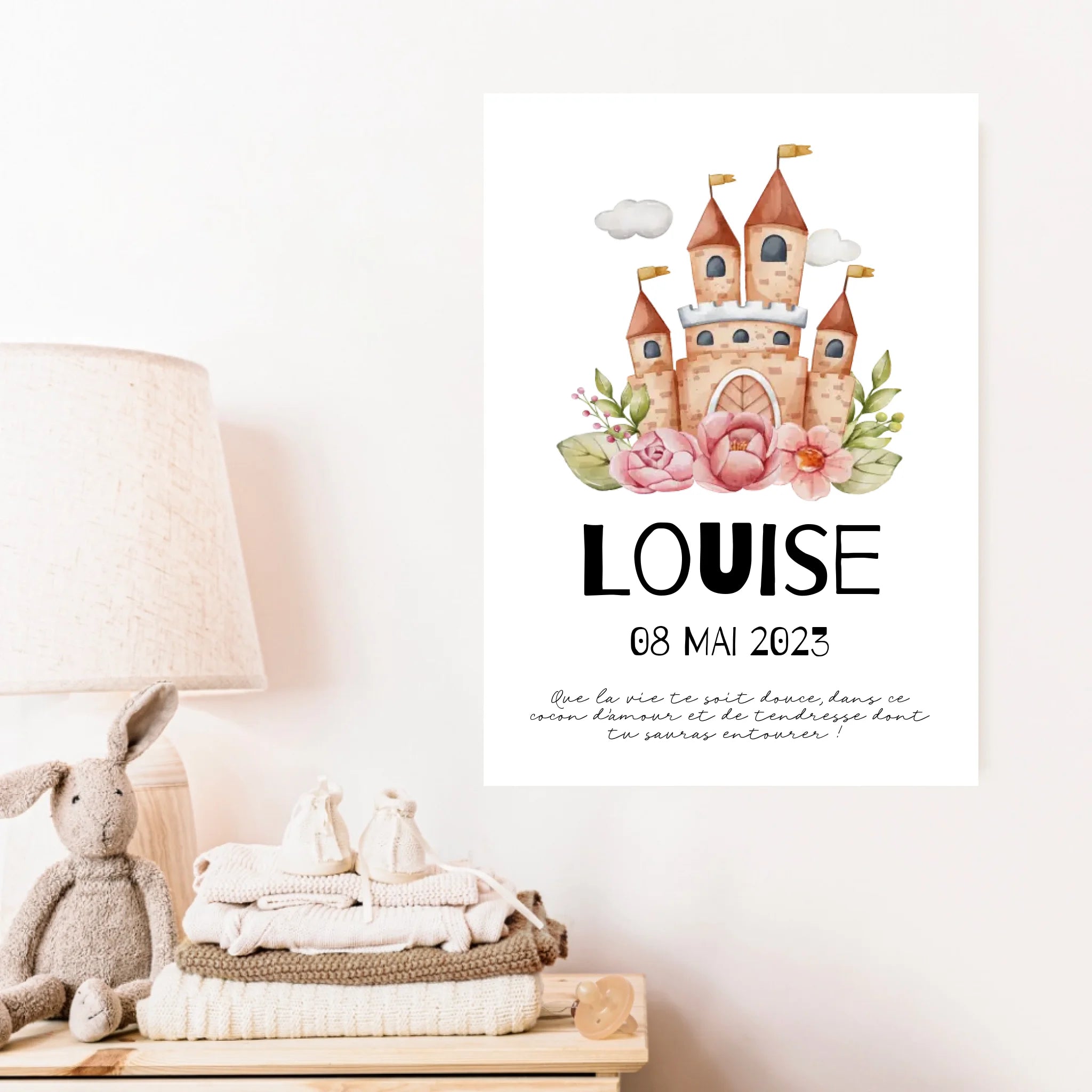 Affiche Naissance Personnalisé Château