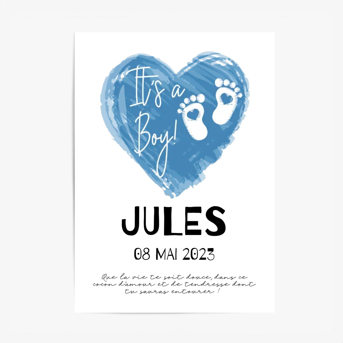 Affiche Naissance Personnalisé Garçon