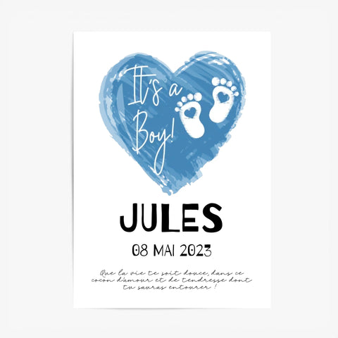 Affiche Naissance Personnalisé Garçon