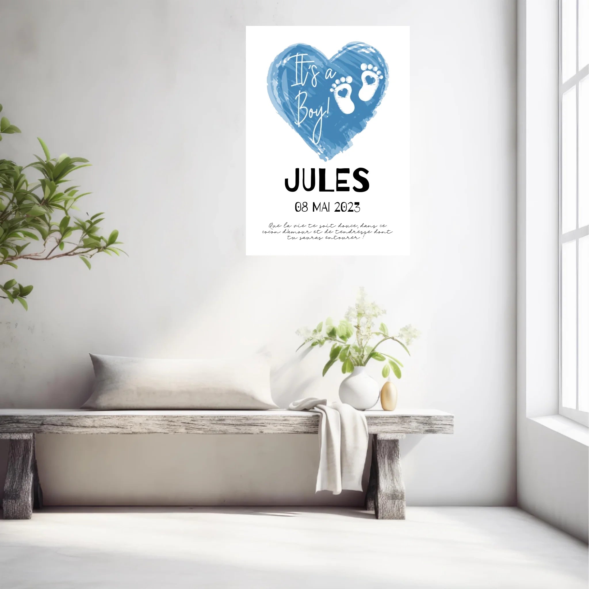 Affiche Naissance Personnalisé Garçon